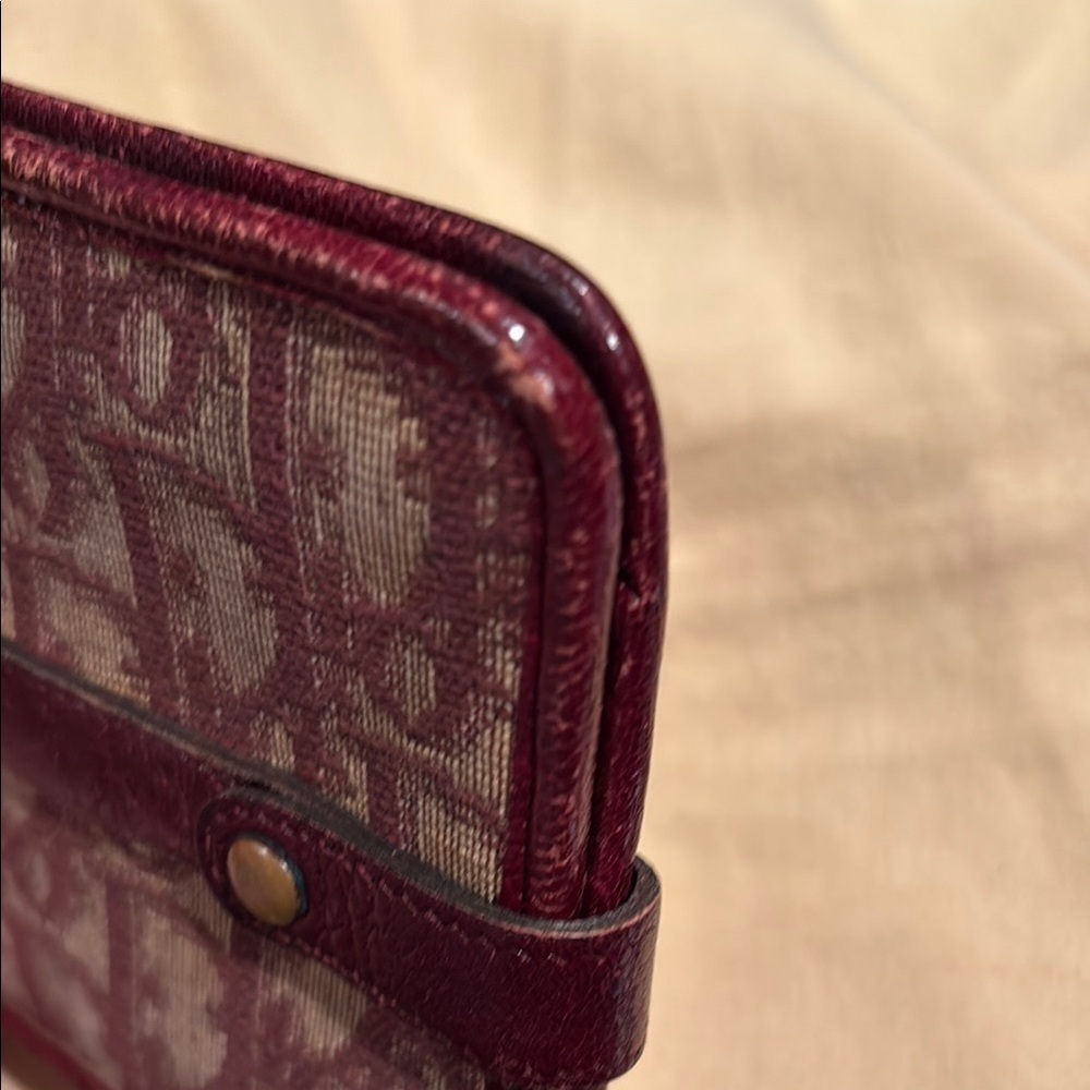Rare! Christian Dior Red Vintage Trotter Wallet Elegant Compact Design - Picture 12 of 16